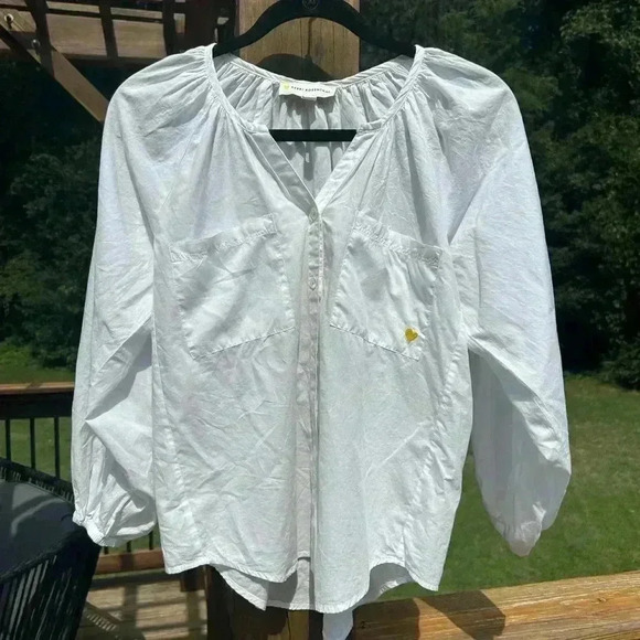 Kerri Rosenthal - Elise Blouse in White XS yellow embroidered heart - Picture 5 of 8